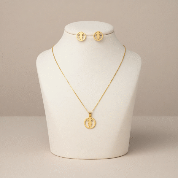 Schildkröten Schmuckset – 18K Vergoldete Edelstahl Halskette und Ohrringe