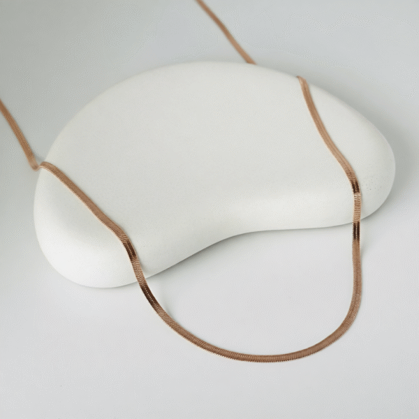 Sleek Herringbone Necklace – Roségold (Premium Edition)