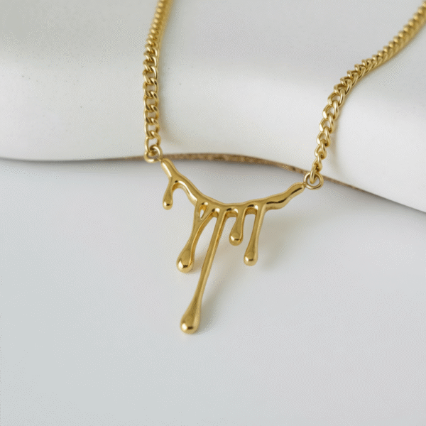 Goldtropfen Halskette – 18K Vergoldeter Edelstahl