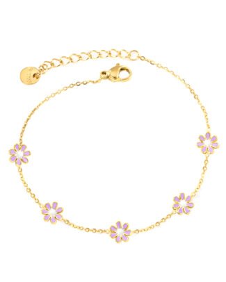 Golden Daisy Charm Bracelet